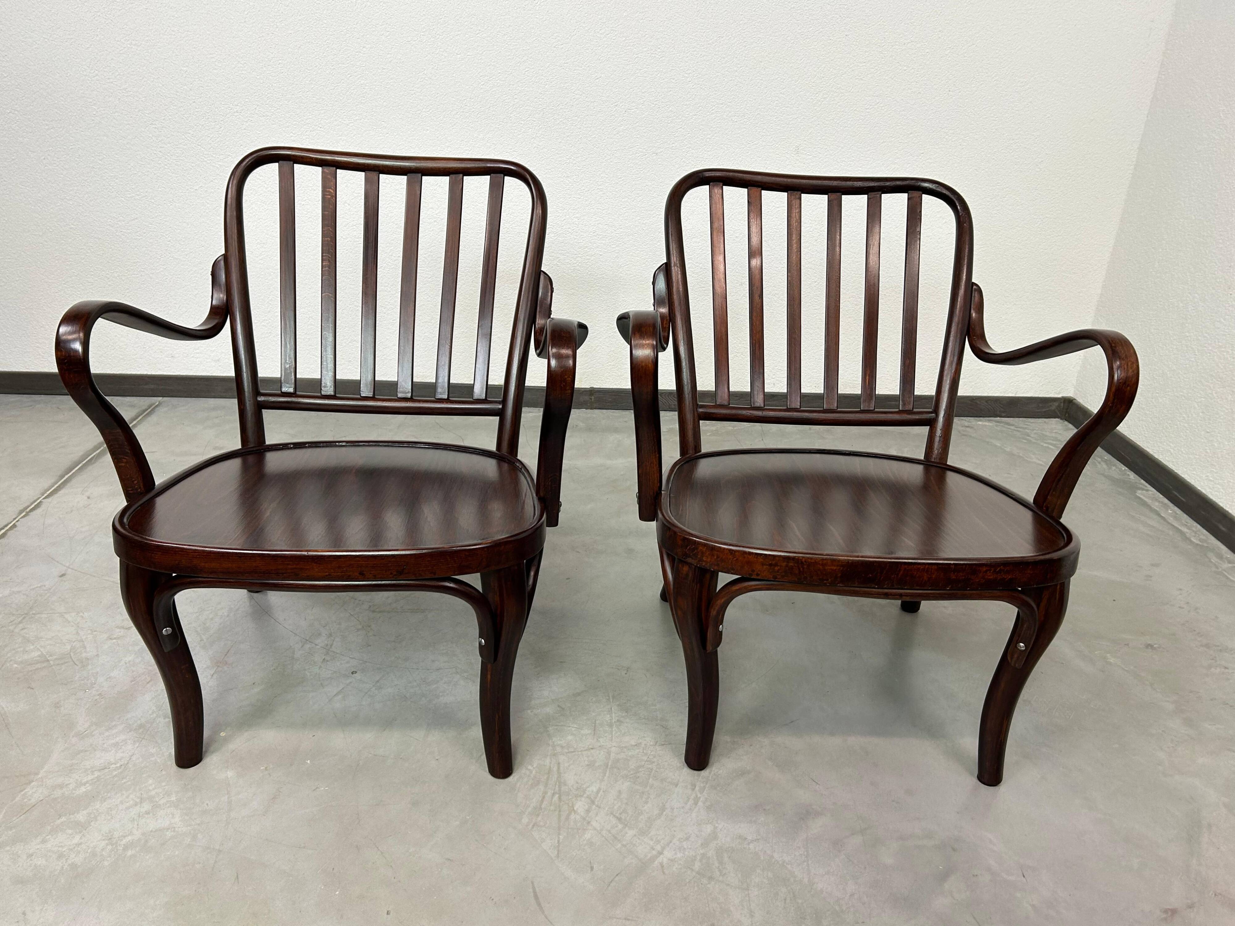 Art Deco armchairs A752F by Josef Frank for Thonet Mundus