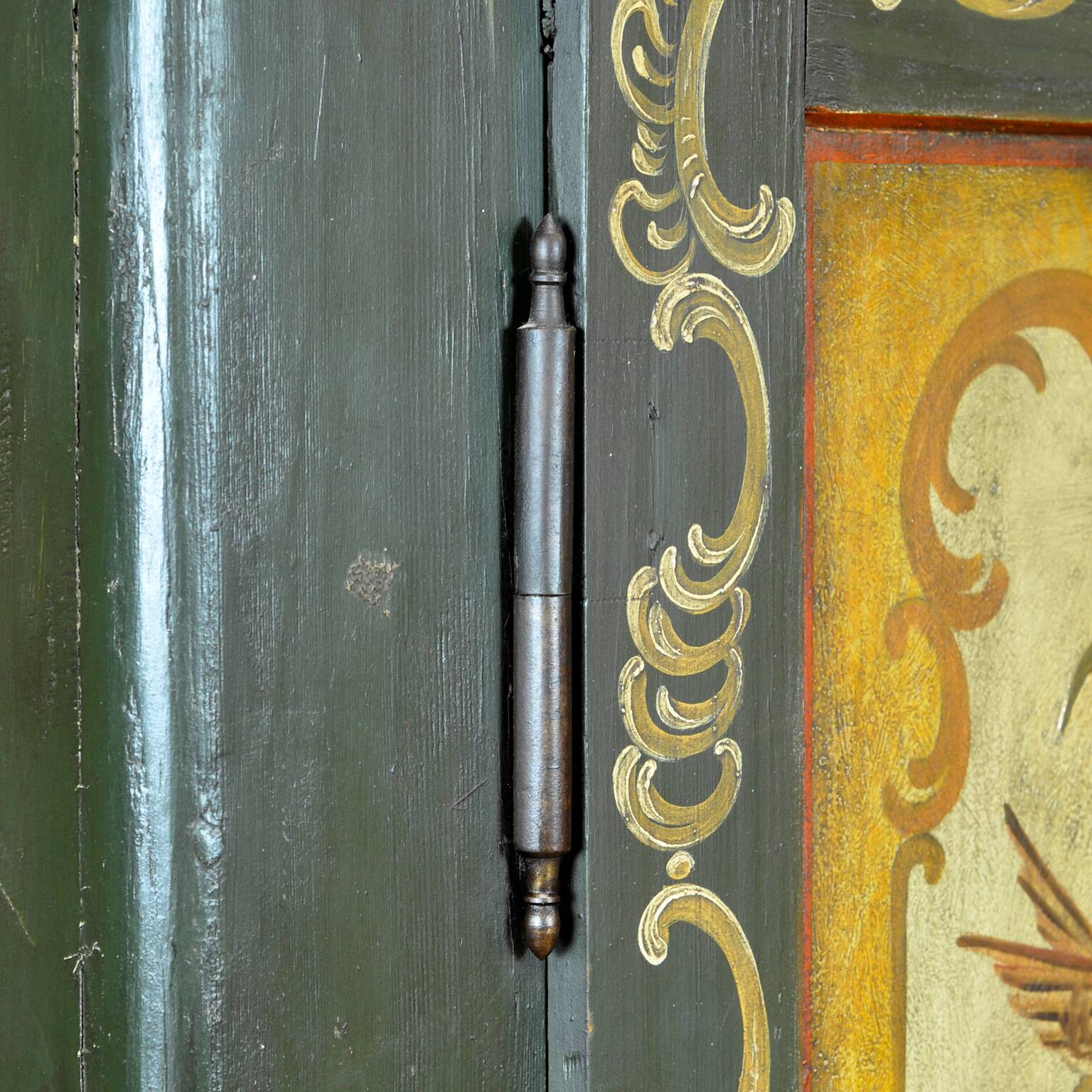 Antique German Hand Painted Cabinet, Circa 1850