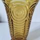 Art Deco vase in molded pressed glass, amber color