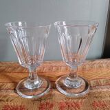 2 WINE GLASSES IN CUT BACCARAT CRYSTAL, 19TH CENTURY PERIOD CIRCA 1850 - 11.4CM
