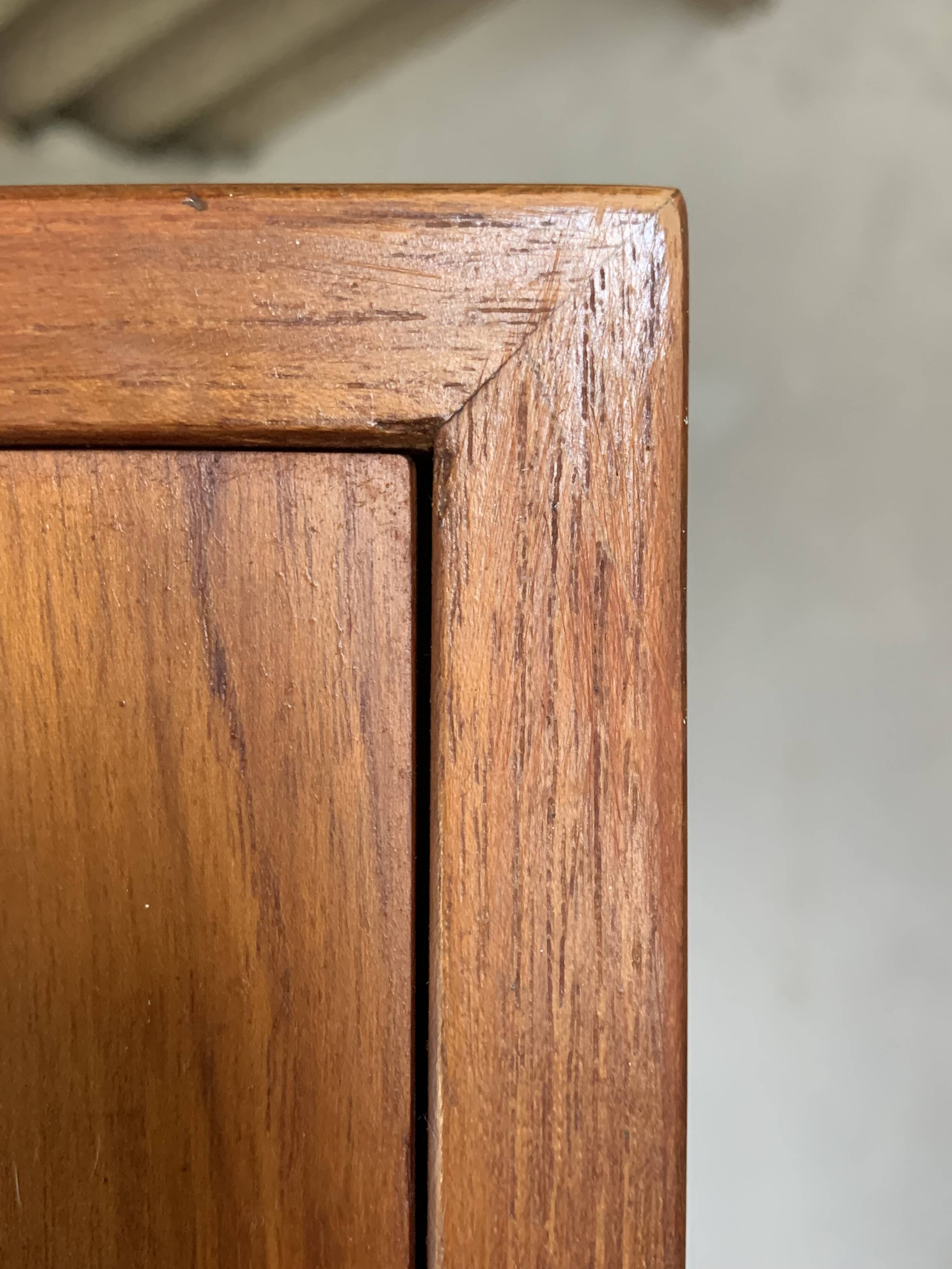 Scandinavian teak and rattan sideboard