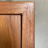 Scandinavian teak and rattan sideboard