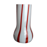 Vase lollipop, rouge et blanc, verre de Murano, Italie, 1960