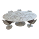 Knoll & eero saarinen, oval table "tulip", 198x121cm calacatta marble