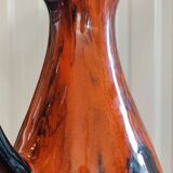 Flamed ceramic pitcher vase 1960