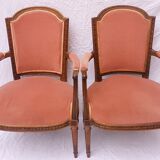 Pair of Louis XVI-style convertible armchairs
