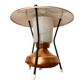 Petite lampe de table trépied en cuivre, années 1950