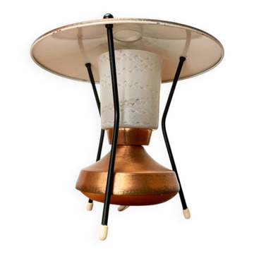 Small tripod table lamp in copper, 1950s.