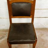 Art Nouveau oak desk and chair