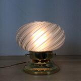 Lamp mushroom globe glass golden base