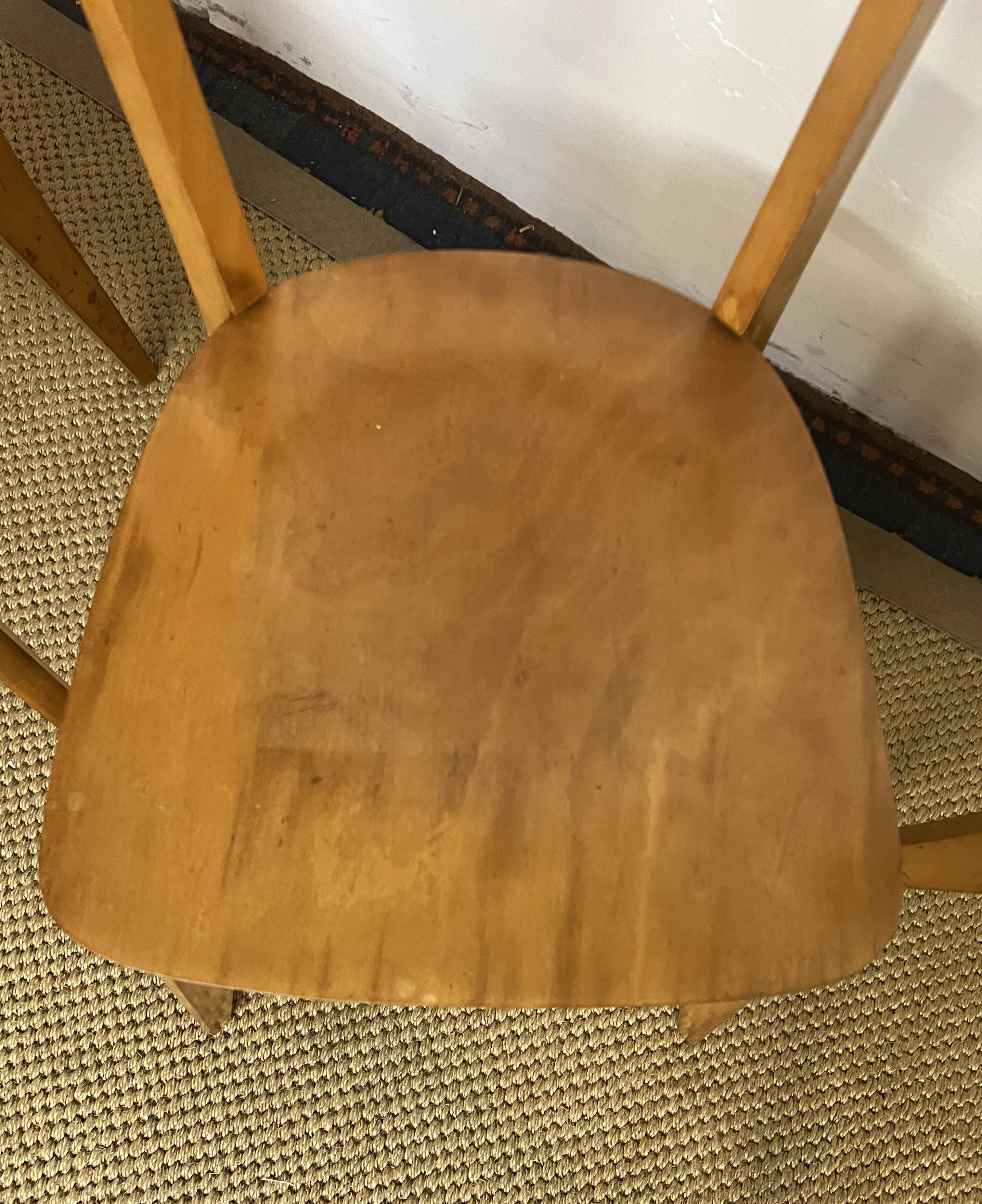 Set of 3 vintage wooden bistro chairs