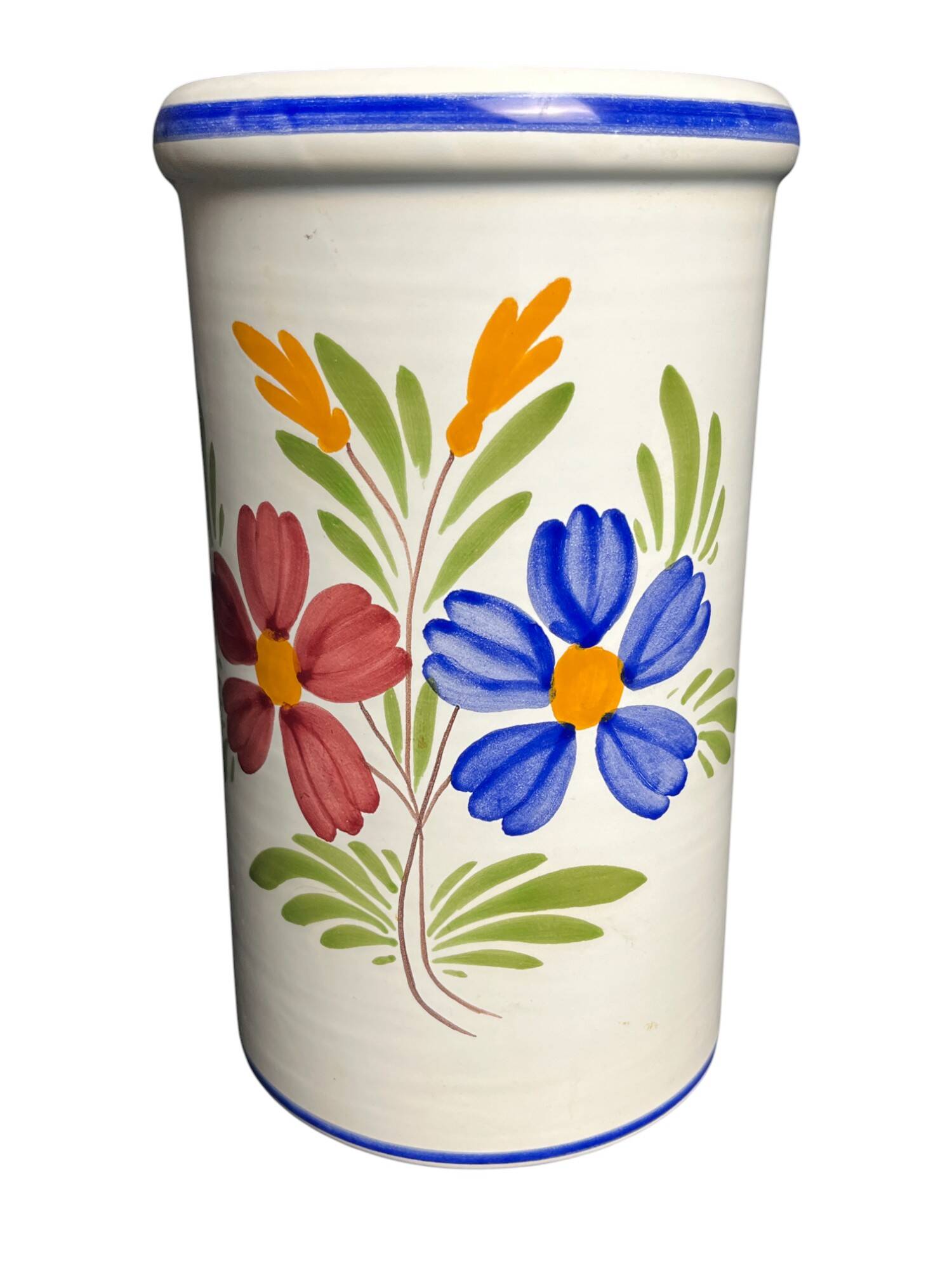 Malicorne, vase rafraichissoir faïence polychrome XXème