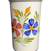 Malicorne, vase rafraichissoir faïence polychrome XXème