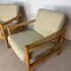Pair of vintage wooden armchairs