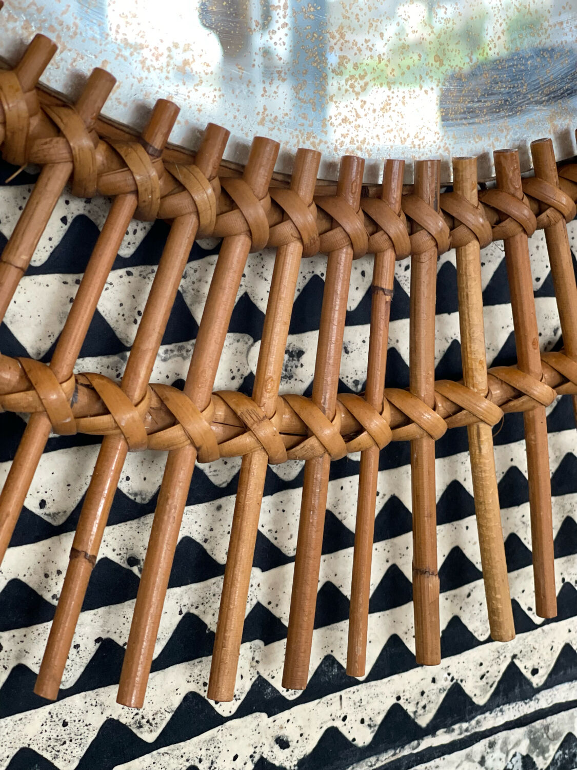 Rattan mirror 1960 48x60cm