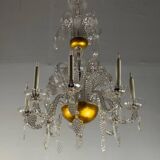 Liège chandelier in blown, molded and pinched glass, circa 1900