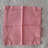 6 small pink napkins. Handmade day entourage.