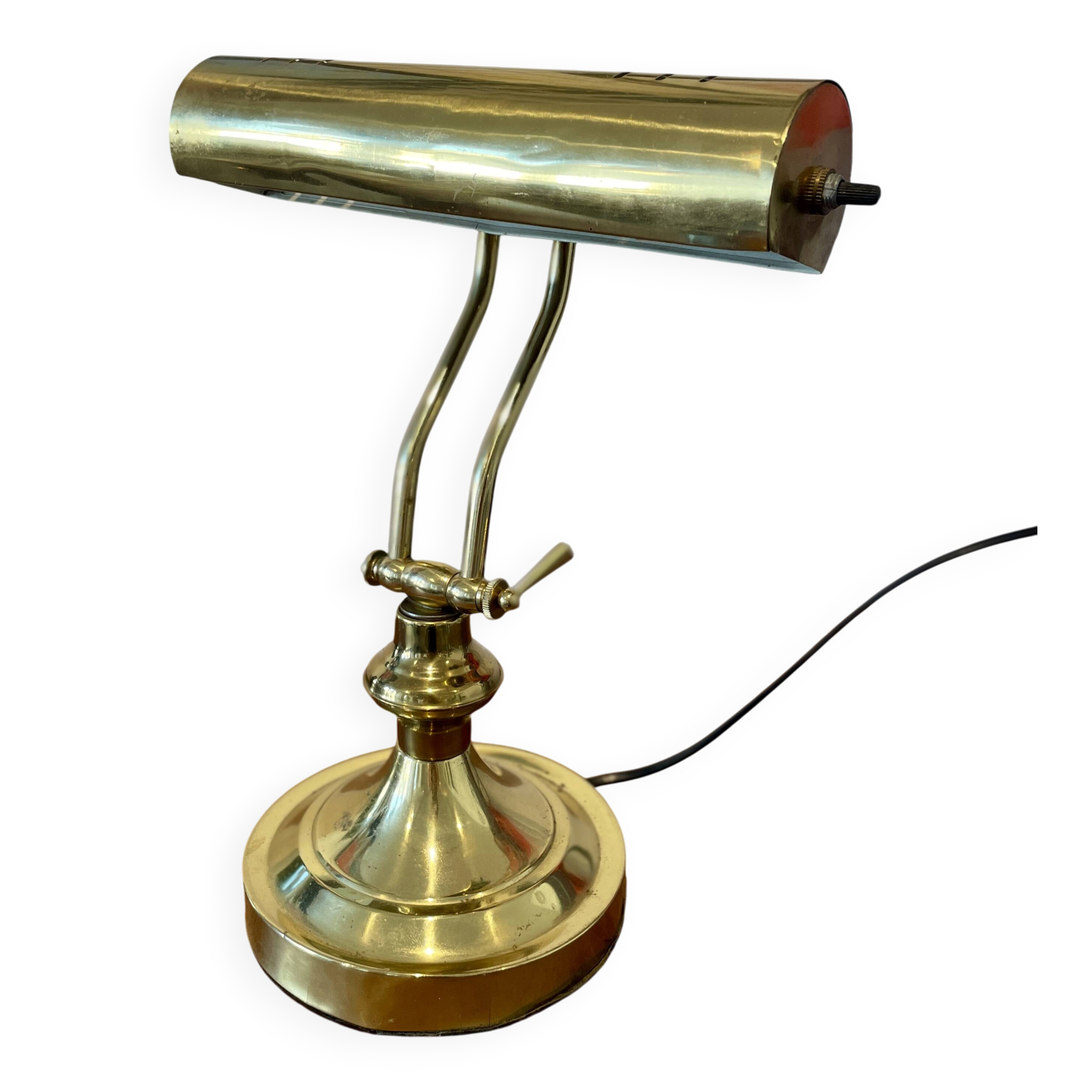 Lampe de notaire, de banquier doré
