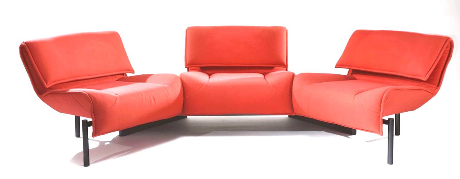 Leather sofa, Cassina Veranda model by Vico Magistretti
