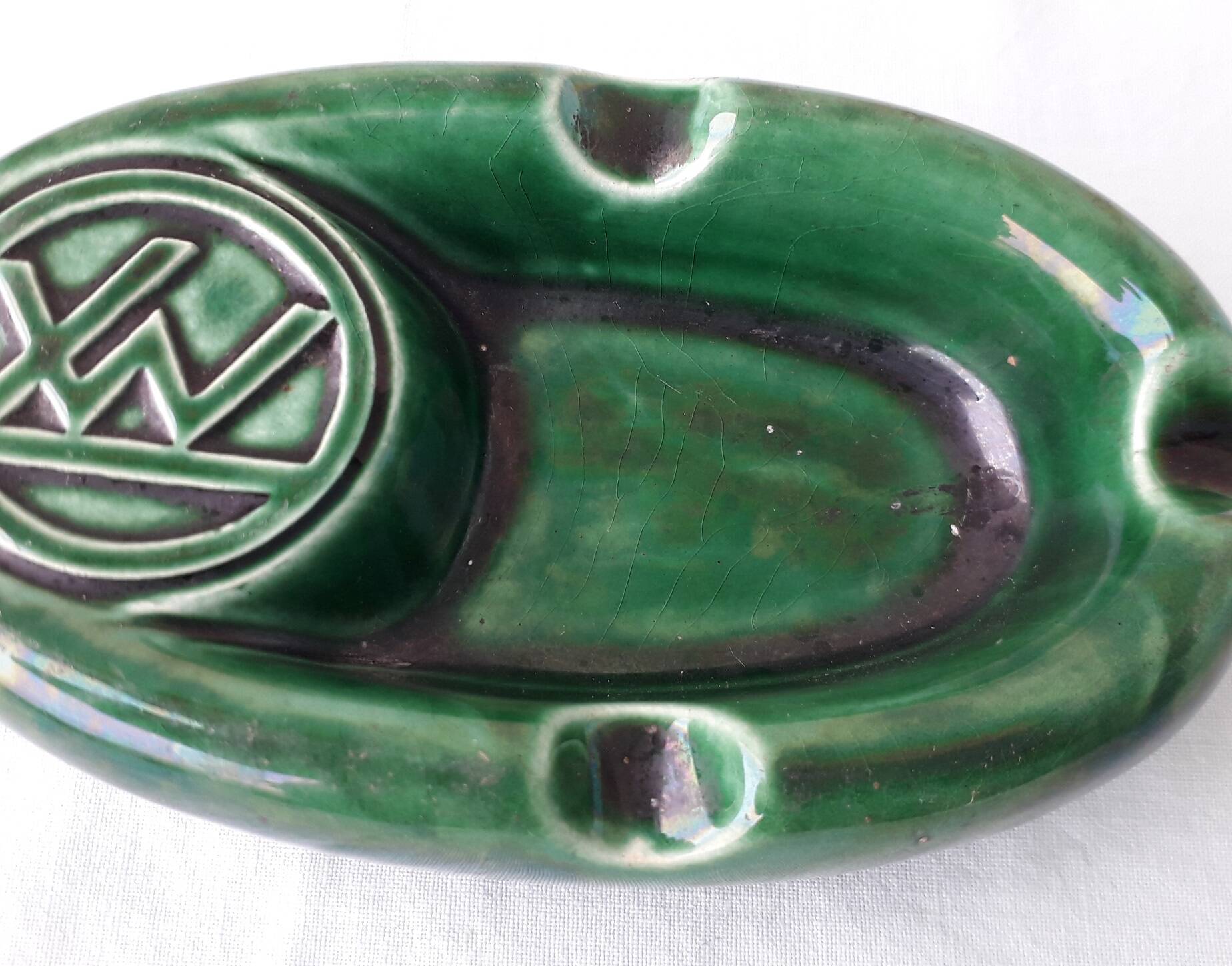 Green ceramic ashtray