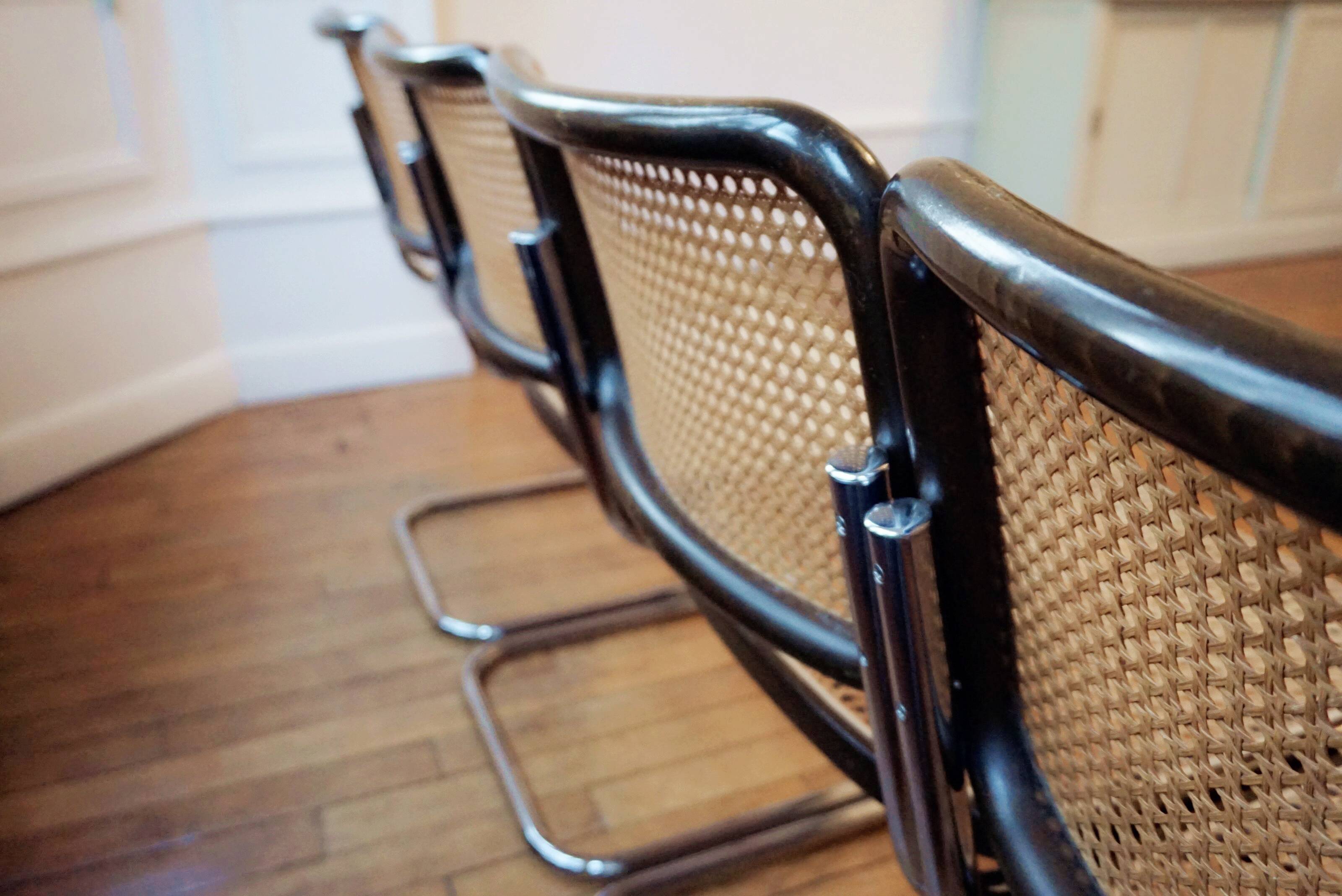 Set of 4 chairs cesca B32 Marcel Breuer by Thonet