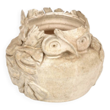 "Owl" vase in patinated stoneware