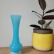 Tall blue opaline vase