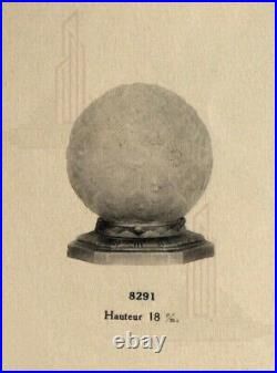 Charles Ranc art deco lamp, bedside lamp, nickel-plated bronze and glass globe