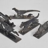 Ensemble de cinq Porte-Couteaux Animaux Sauvages Art Déco, d'après Joseph Buisson