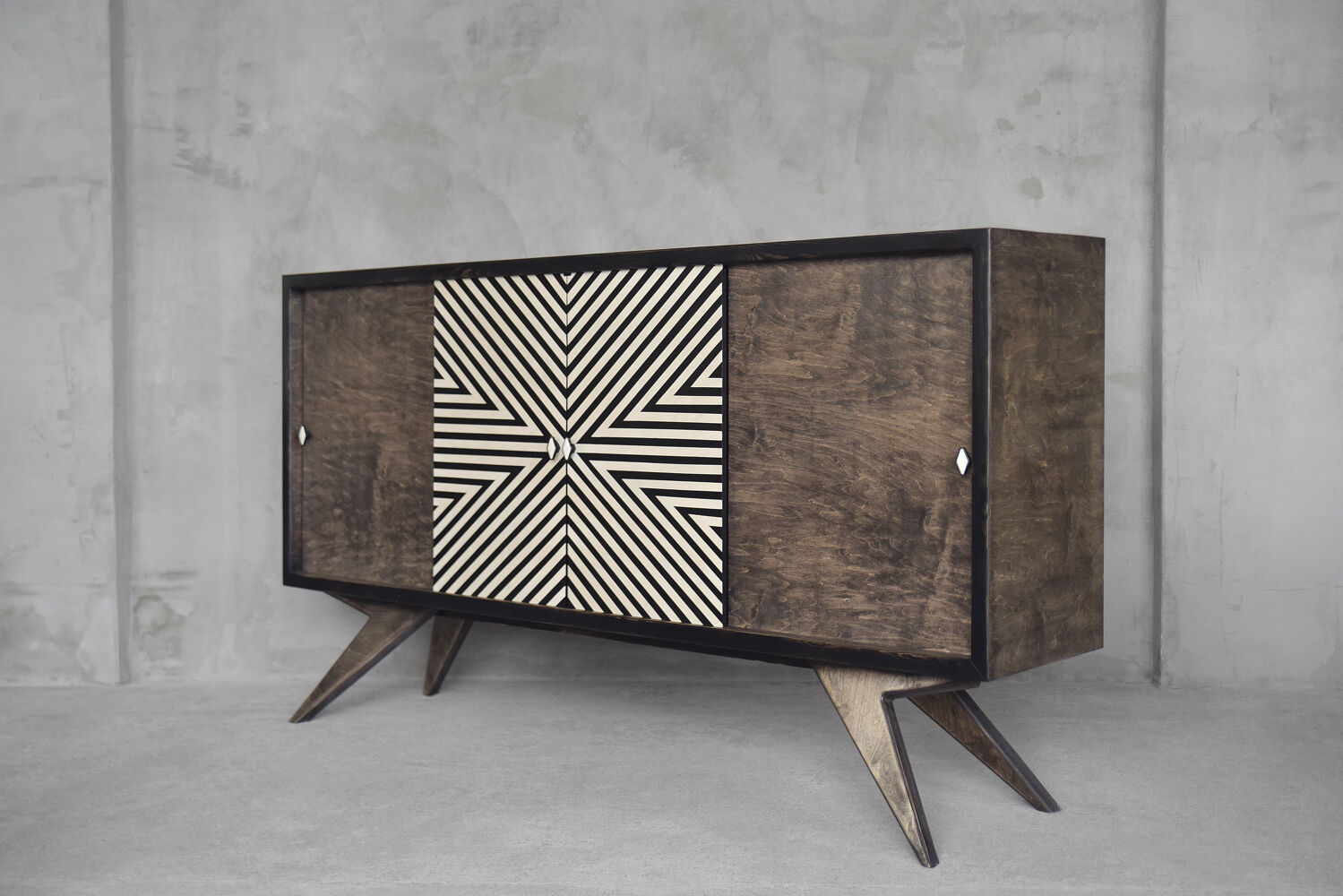 Sideboard with hand-painted pattern, 1960