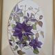 Set of 2 gilded frames under glass – V. Mappin purple flowers – 21.5 x 16.5 cm