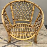 Trio of rattan armchairs