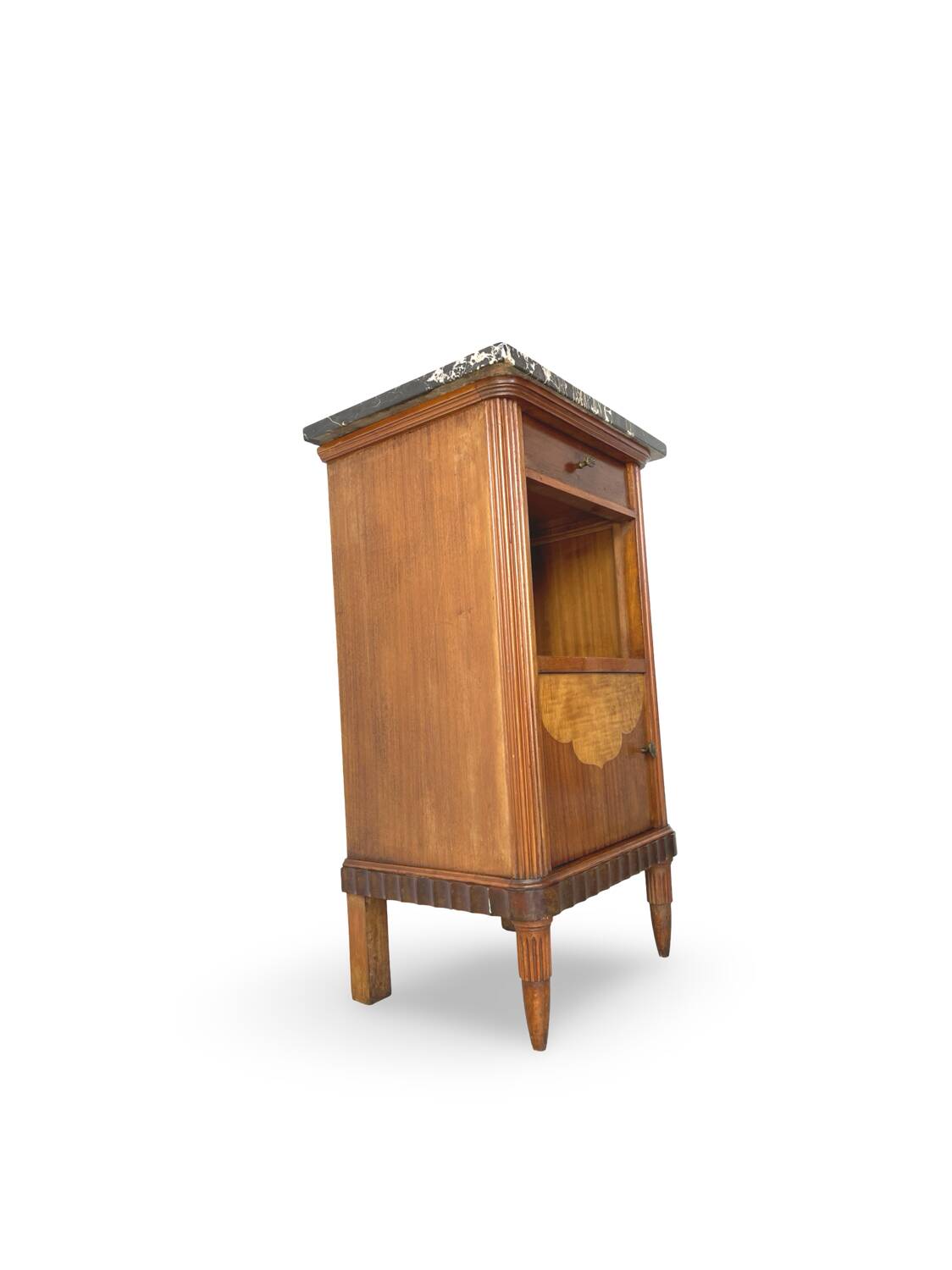 Tables de chevet italiennes en placage d'acajou avec de splendides