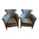 Pair of Art Deco style armchairs, refurbished. Upholstery fabric for armchairs.