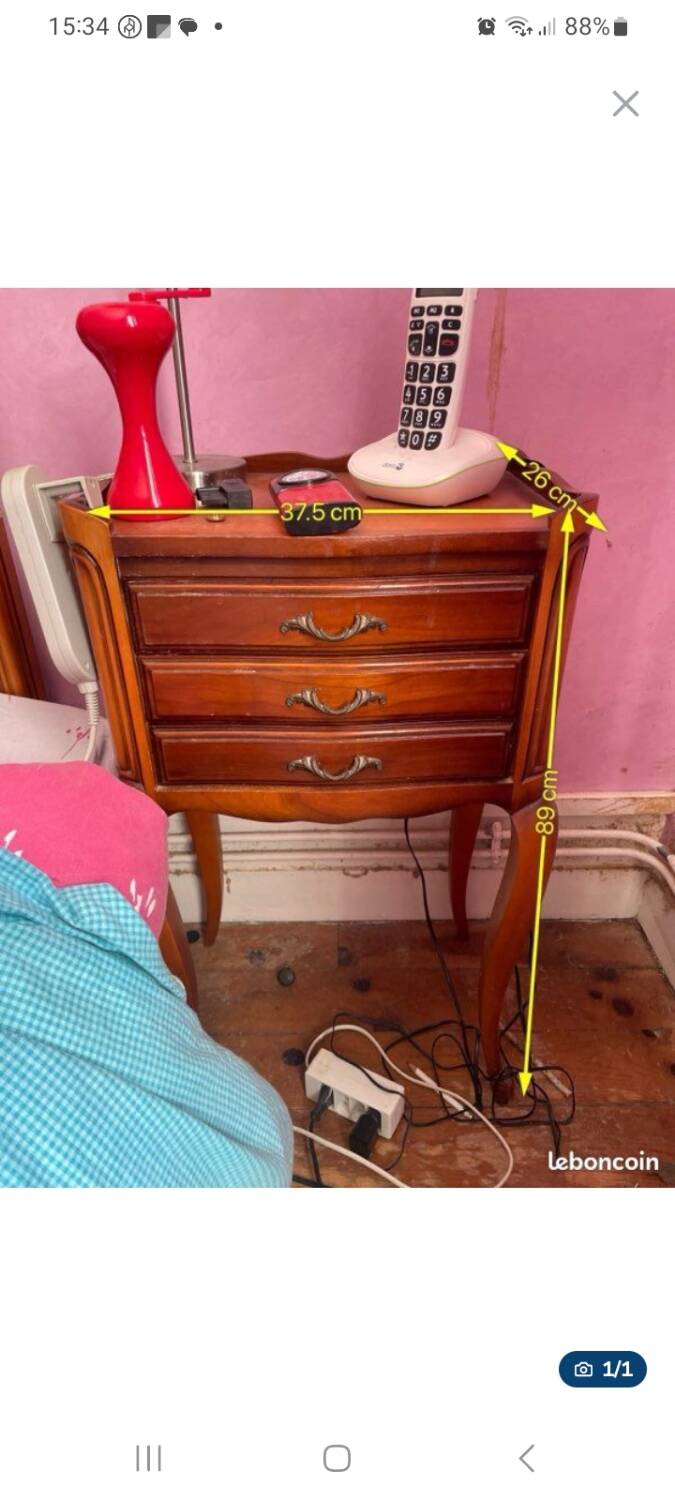 Pair of antique bedside tables
