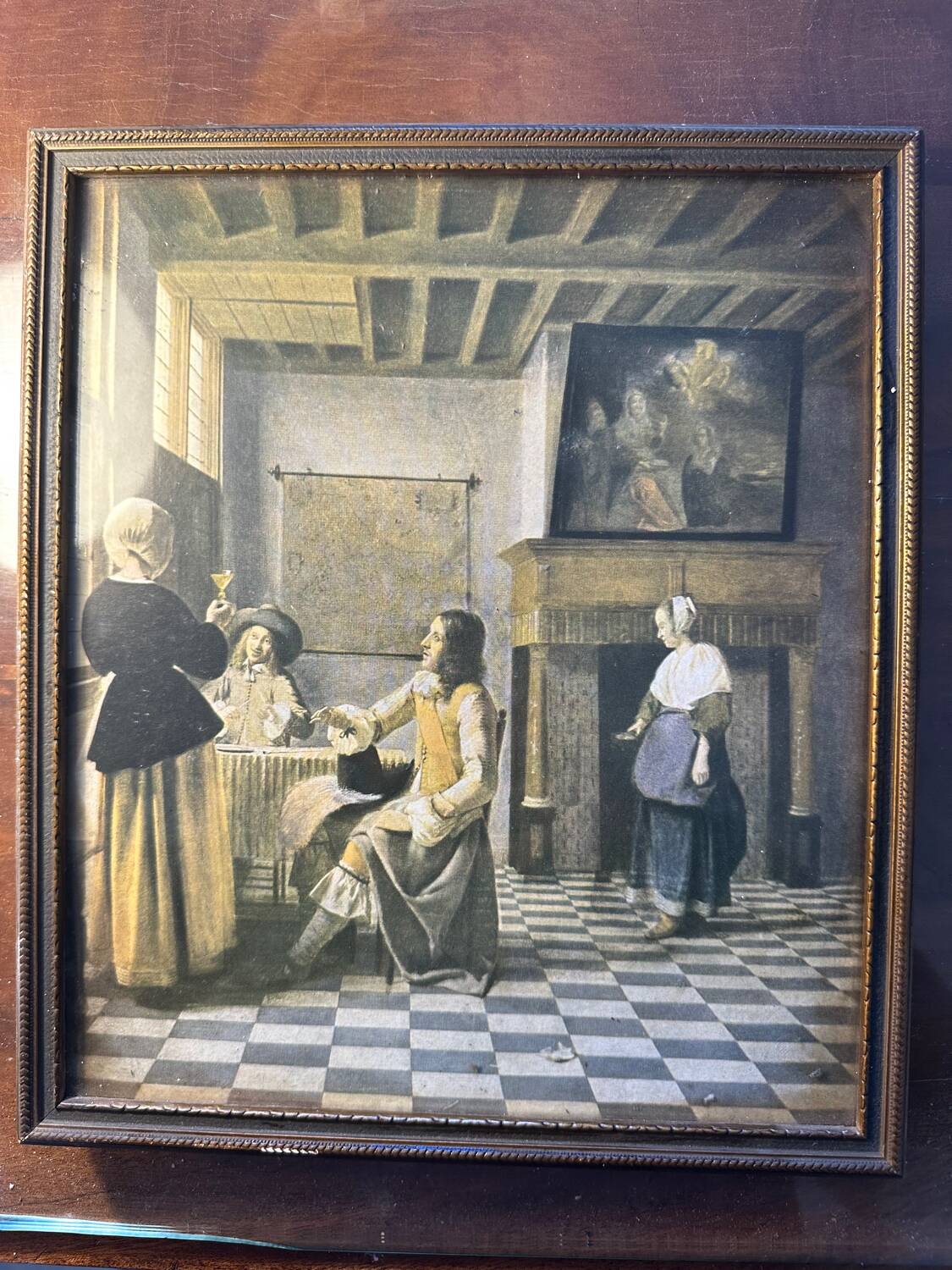 Vintage 1940s - Framed Print - Pieter De Hooch - A Dutch Interior