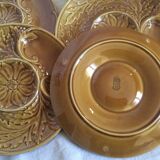 Set of 5 french vintage plates in Gien 1950 dabbling