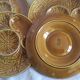Set of 5 french vintage plates in Gien 1950 dabbling