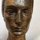 Sculpture portrait / bust, 'woman's face', robert delnest, bronze 1961