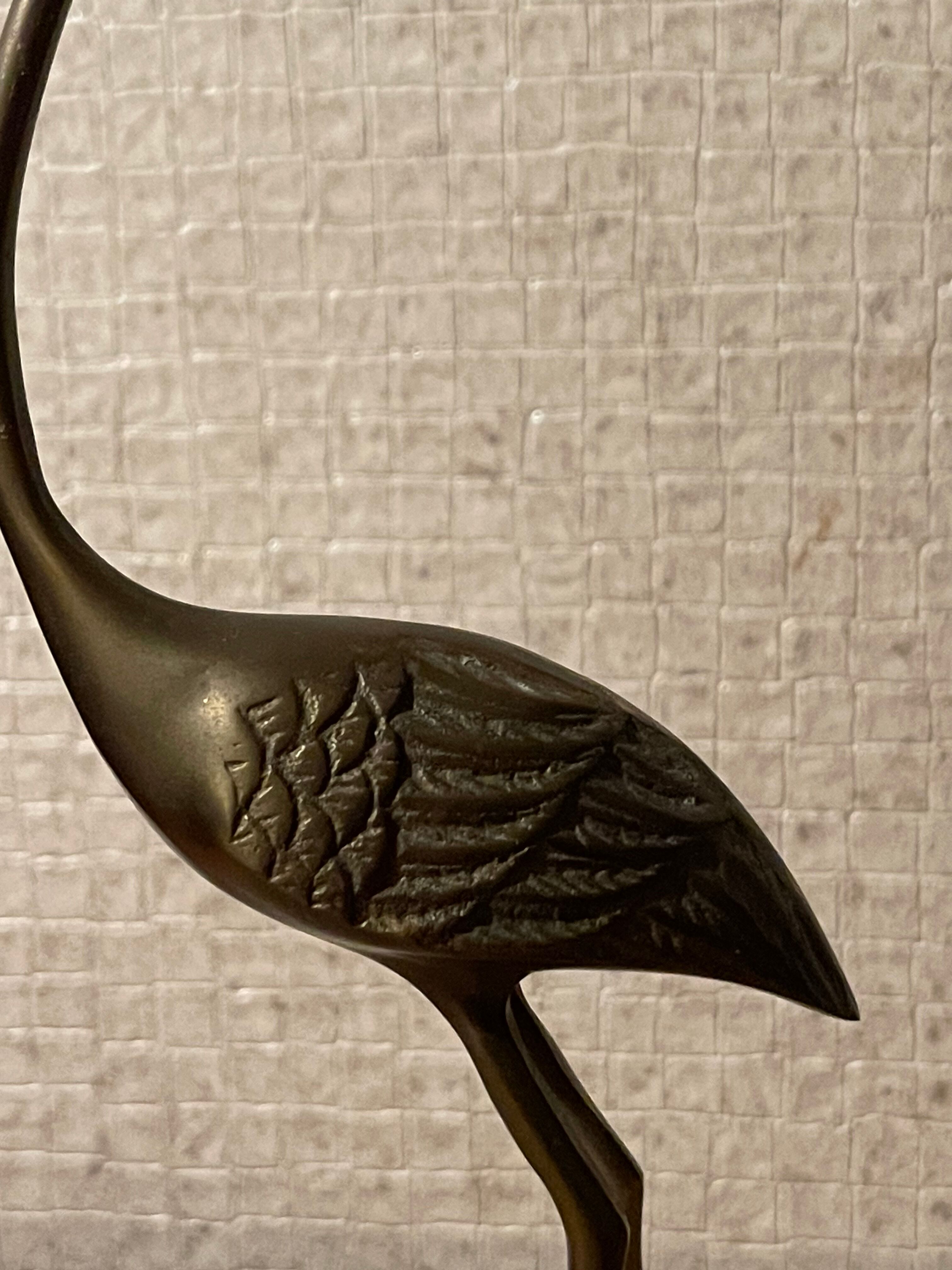 Statuette héron en laiton dorée vintage année 60/70