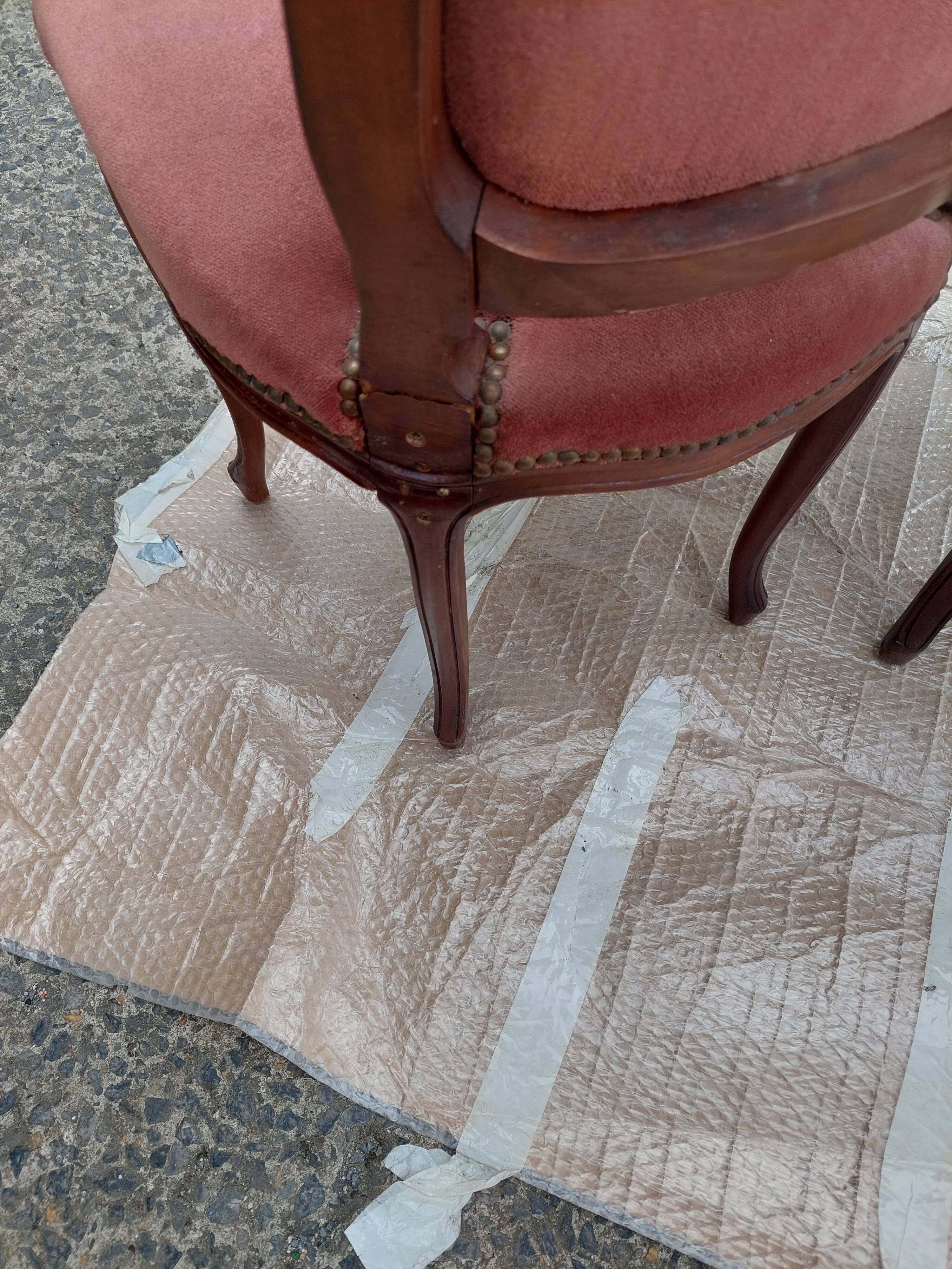 Set of 3 Louis Philippe style chair in walnut