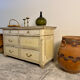 Double-sided shop counter furniture with 6 drawers, length 156 cm.