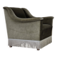 Fauteuil danois des années 1970, velours vert d'origine, bois de hêtre.