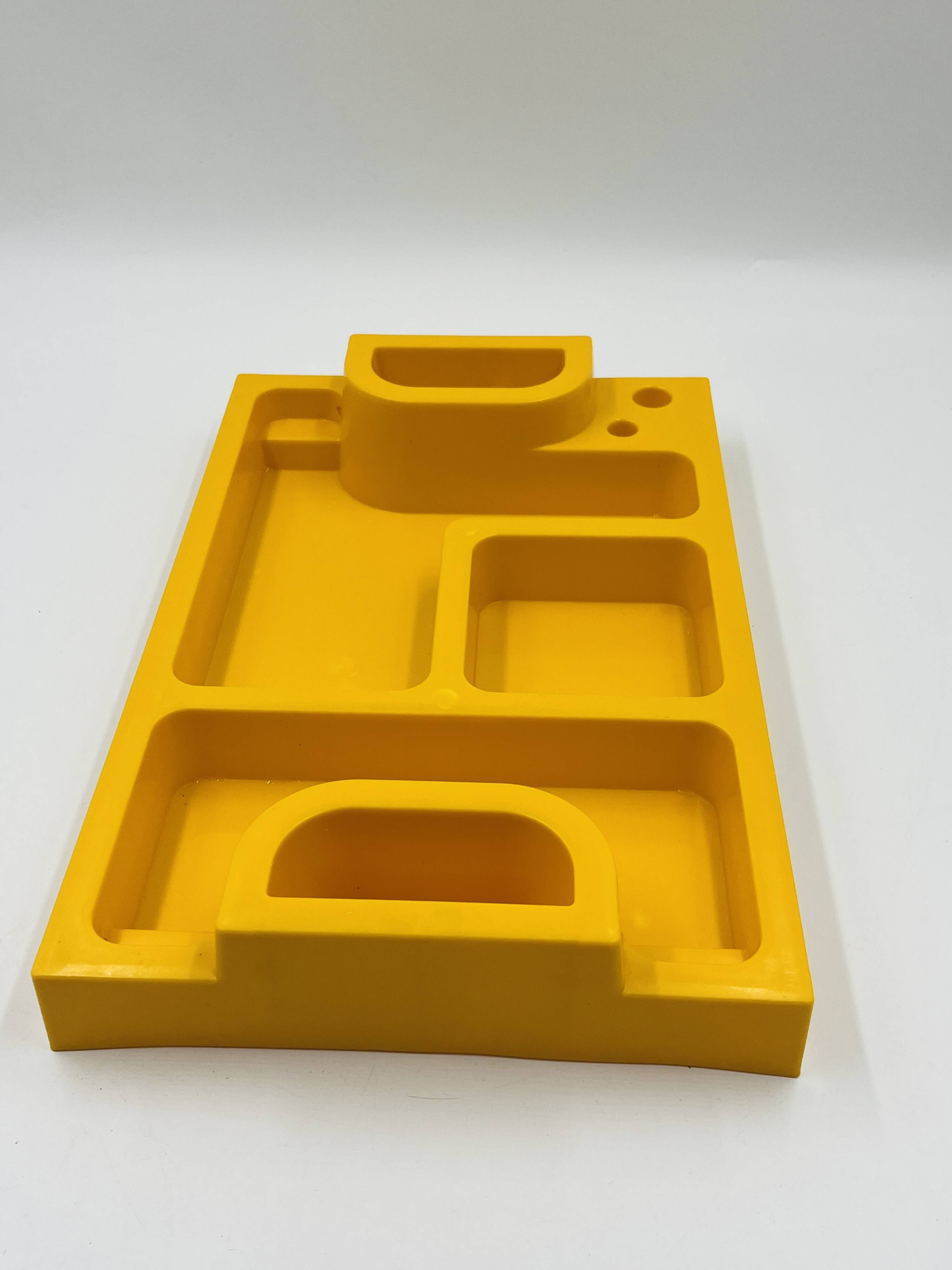 1970s yellow Space Age desk organiser