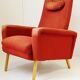 Fauteuil avec repose-pied des années 50