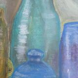 Pastel drawing of jars and bottles