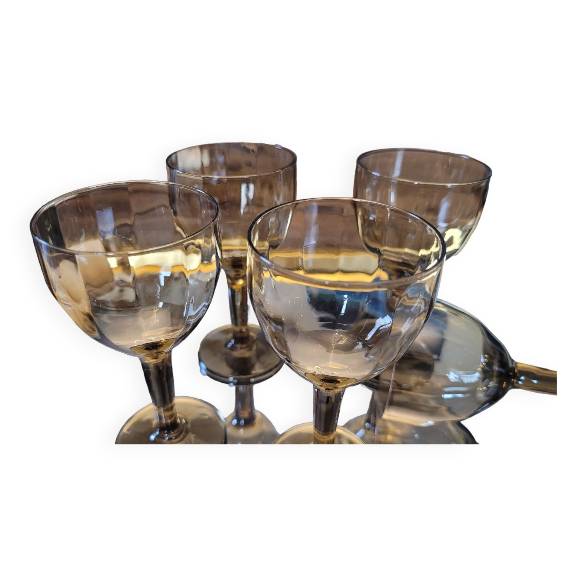 60's smoked port glass