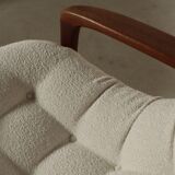 Vintage Teak "Scoop" chair with ottoman by R.Huber & Co