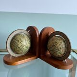 Vintage bookends globe world