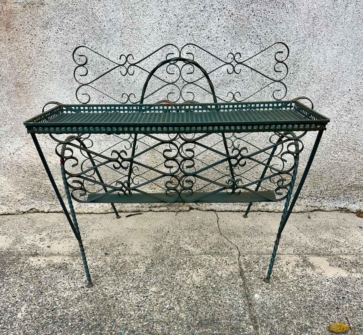Vintage wrought iron magazine rack, Matego.